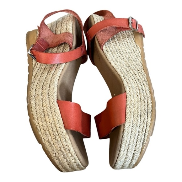 Apaseart Espadrilles Women's Wedge Shoes Size 39 Dark Orange Leather - Picture 5 of 7